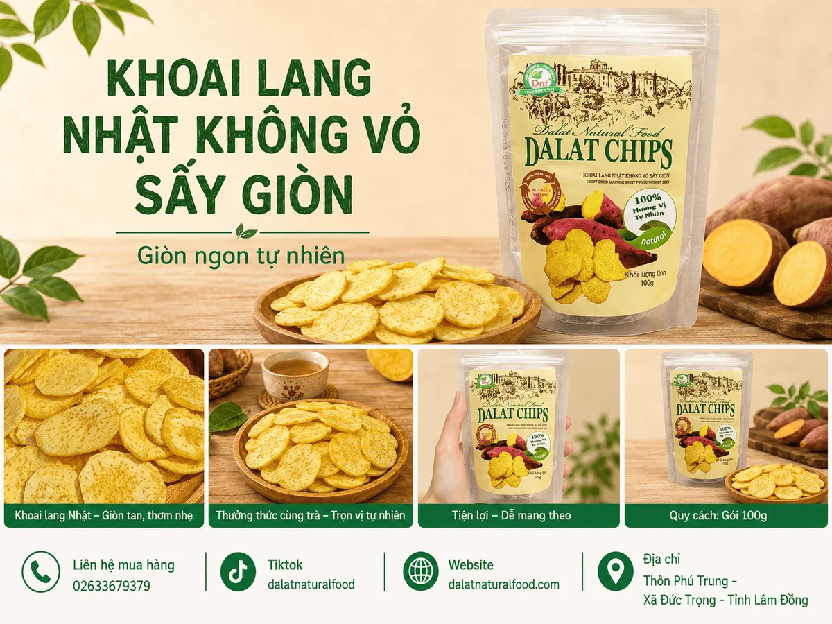 Khoai Lang Nhật Không Vỏ Sấy Giòn