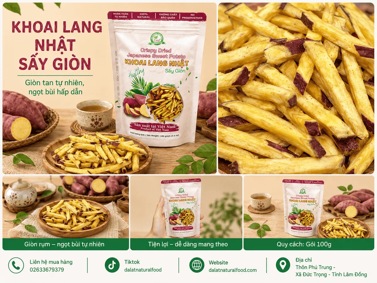 Khoai Lang Nhật Cắt Sợi Sấy Giòn